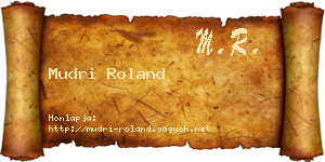 Mudri Roland névjegykártya